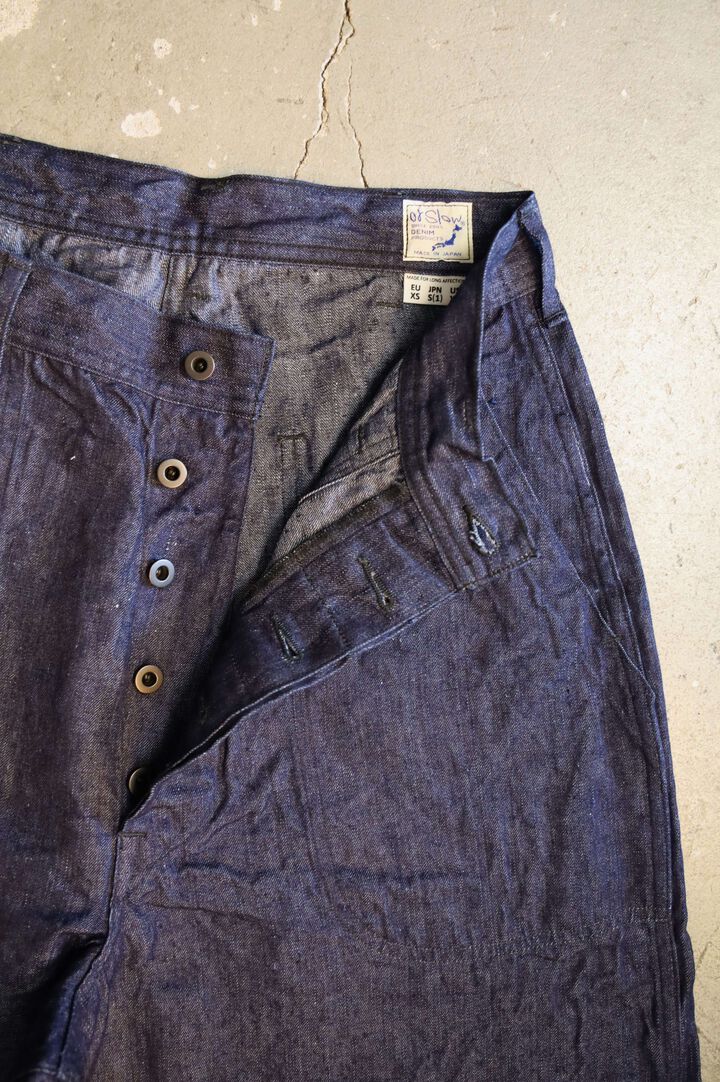 01-V5130-L81  WWII 40'S U.S NAVY LINEN DENIM UTILITY TROUSERS,, medium image number 2