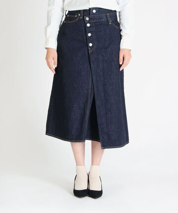 MZSK0103 (SK0103-2) 12oz Going to Battle Label Women's denim winding skirt,, small image number 1