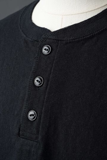 MTE014 (61) LONG SLEEVE HENRY NECK T-SHIRT,BLACK, small image number 7