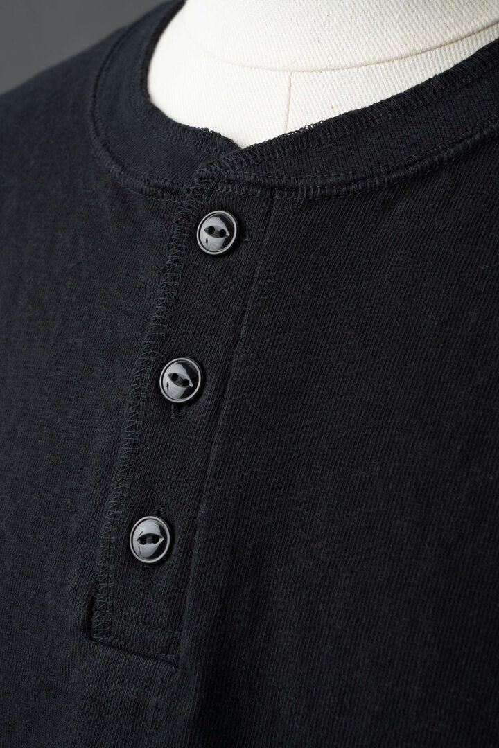 MTE014 (61) LONG SLEEVE HENRY NECK T-SHIRT,BLACK, medium image number 7