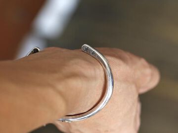 14AO-345 Circle Silver Bangle -K10smile-,, small image number 7