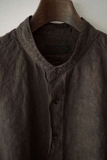 241SH08 Natural Dyed Linen / Granpa Shirts,SUMI, small image number 12