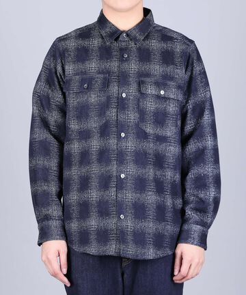 MXLS1024 ORIGINAL CHECK JACQUARD SHIRT,INDIGO, small image number 1