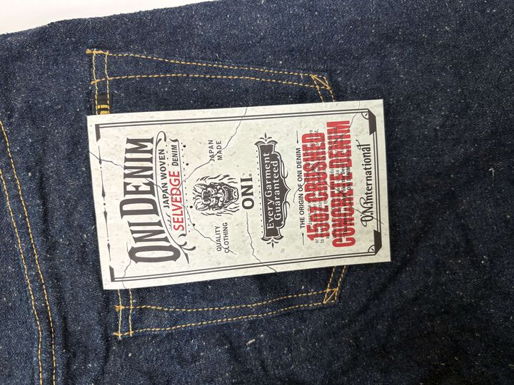 ONI200CCD-GOLV 15oz Crushed Concrete Denim Weft: Grayish Olive Kabuki Selvedge Wide Straight,, medium image number 8