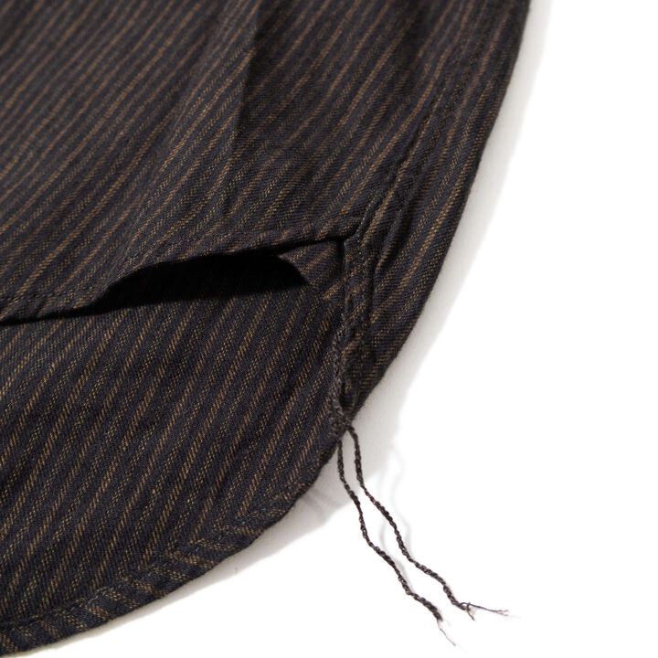 F3511 VINTAGE STRIPE BAND COLLAR SHIRT,BLACK, medium image number 5