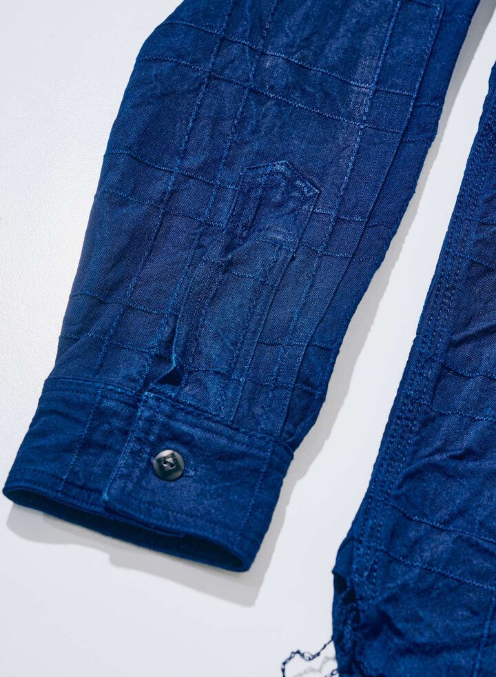 SSS26-ARS Indigo Sashiko Lattice Dobby Work Shirt,, medium image number 2