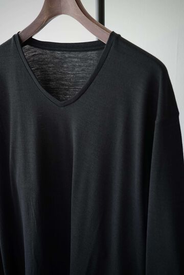 【CAPERTICA】CAP708CS22 Super120s Washable Wool Jersey /Vneck L/S Tee,SHIGOKU-IRO, small image number 11