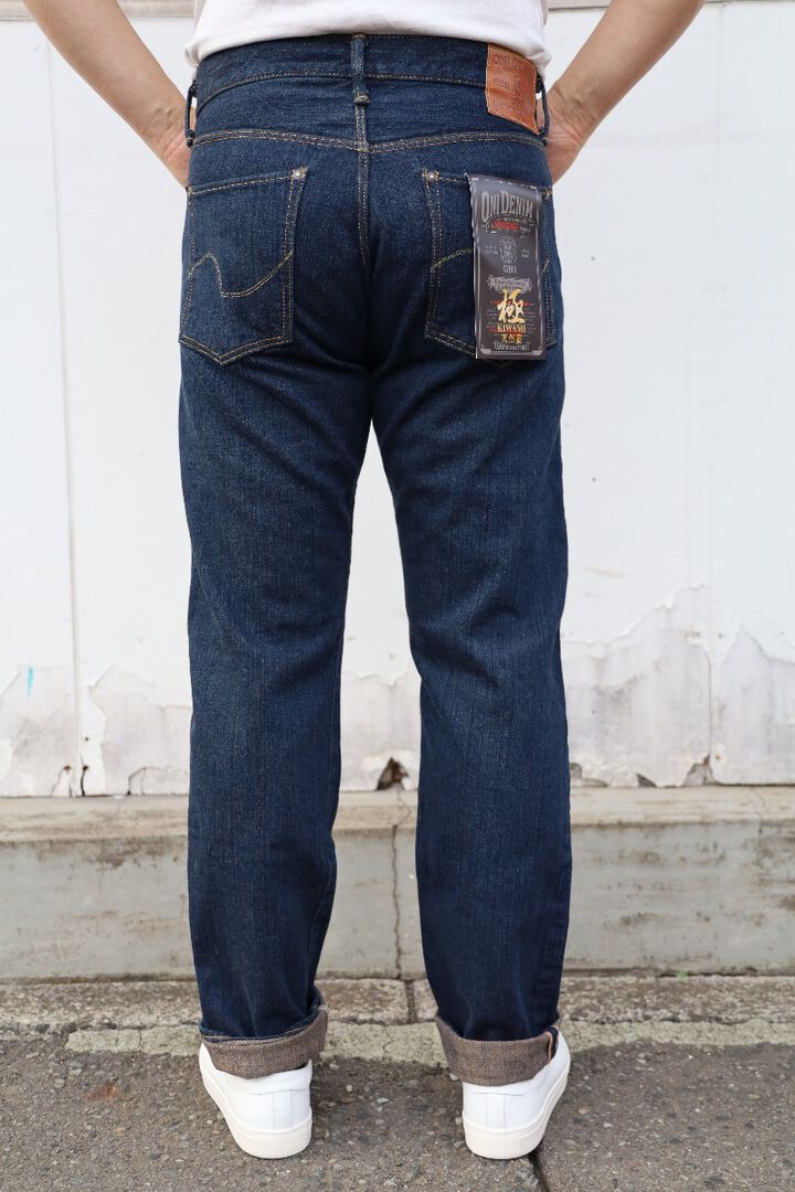 ONI-510-SHMKIWAMI-BE 16oz Natural Indigo Rope Dyed Denim Topping with Beige Semi-Handmade Straight-One Washed-29,, medium image number 9