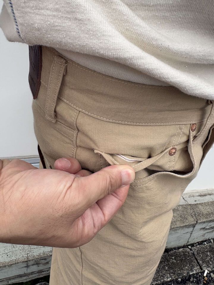 ONI266-8SVCBE 8oz Selvedge Chambray Beige Relax Straight,, medium image number 5