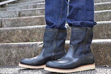 MD-019 Momotaro Jeans Denim Farmer Boots (Black),, small image number 11