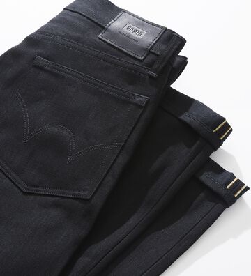 EDS32-75-32 14.6oz Black Denim SLIM TAPERED Button Fly (Length: 82cm)-Non Wash-29,, small image number 2