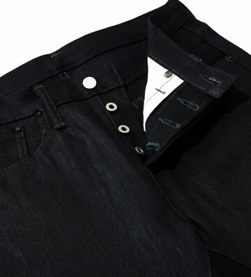 EDS32-75-32 14.6oz Black Denim SLIM TAPERED Button Fly (Length: 82cm)-Non Wash-29,, small image number 3