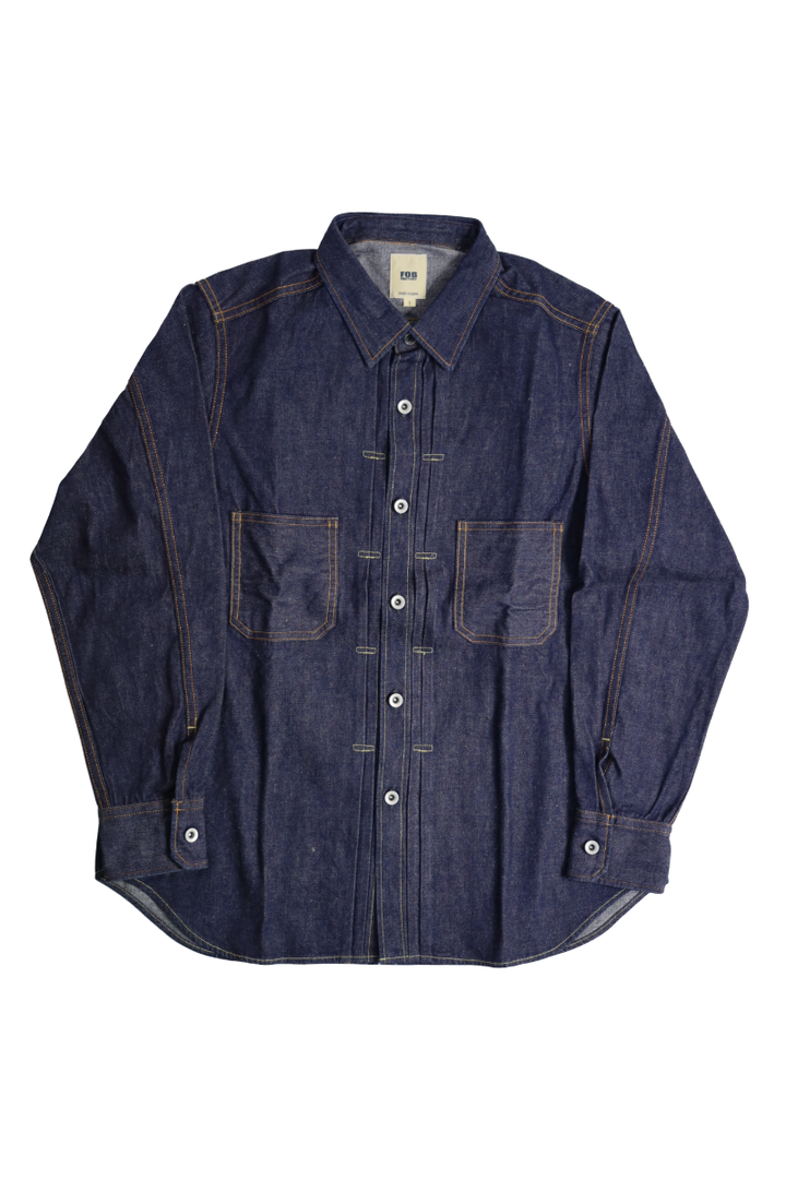 F3484 10OZ DENIM COAL MINER SHIRT SELVEDGE DENIM (INDIGO)-One Wash-L,, medium image number 0