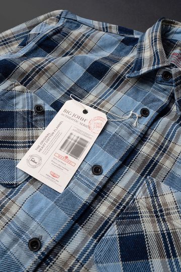 MS001G (BLC) INDIGO CHECK FLANNEL SHIRT,BLUE, small image number 8