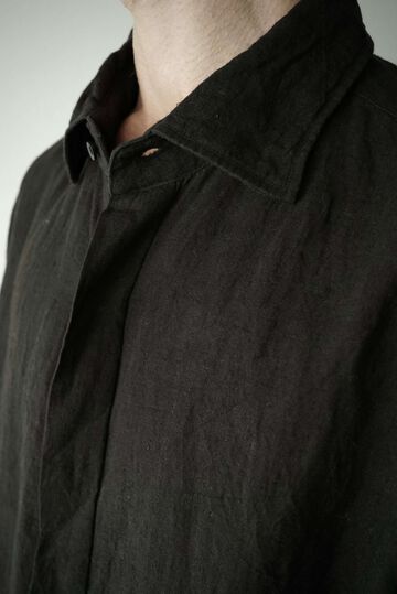 【CAPERTICA】CAP710SH12 Sunny Dry Linen / F/F Shirts,OFF BLACK, small image number 3