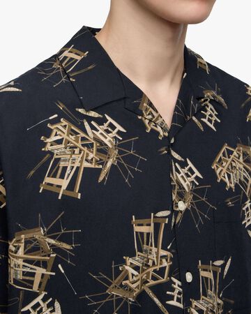 MMSS6004 COTTON/RAYON S/S SHIRT,BLACK, small image number 6