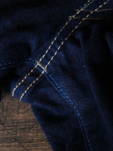 DE004 denimio collab. original cobalt blue selvedge 14oz slim tapered,, small image number 16