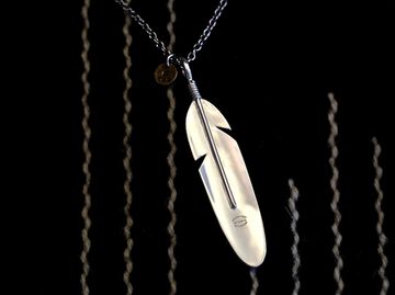 13AH-113 Large Feather Necklace -tarnish-,, small image number 3