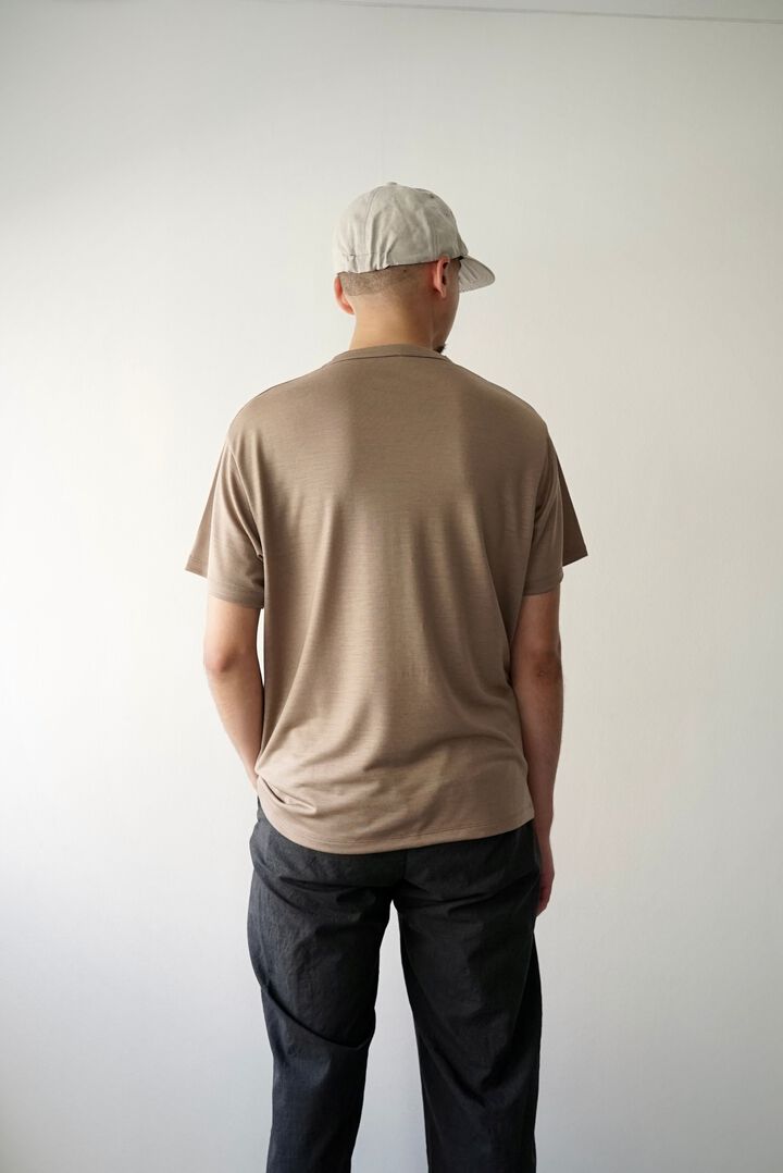 【CAPERTICA】CAP707CS02 Super140s Washable Wool DC_Jersey / RF Wool Tee,DARKNESS, medium image number 13