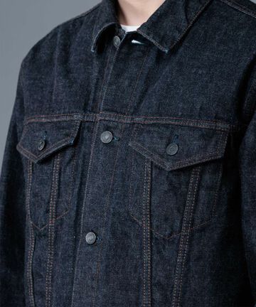 MXGJ1000 15.7oz DEEP INDIGO DENIM V-SEAM JACKET,INDIGO, small image number 3