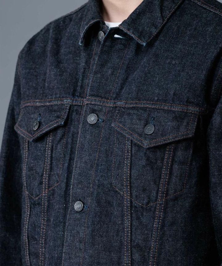 MXGJ1000 15.7oz DEEP INDIGO DENIM V-SEAM JACKET,INDIGO, medium image number 3