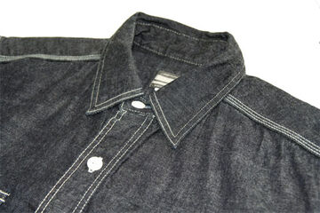 Momotaro Jeans SJ091D Going to Battle Label8oz Deep Colored denim work shirt (&nbsp;Going to Battle Label8oz Deep Colored denim work shirt),, small image number 2