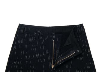 1906 Kasuri Dyed Beach Cloth Trousers Wide Straight,BLACK, small image number 1