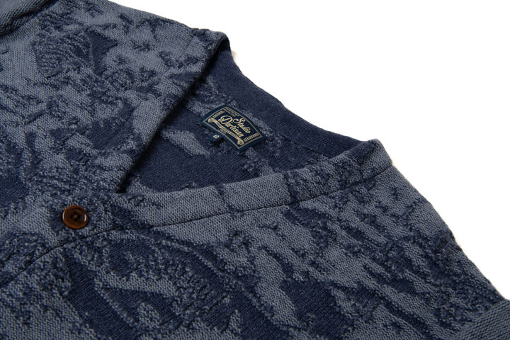 8184 Pig Camouflage Knit Cardigan,NAVY, medium image number 2