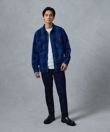 MXLS1001 ORIGINAL ID TWILL CHECK SHIRT,FADE INDIGO, small image number 8