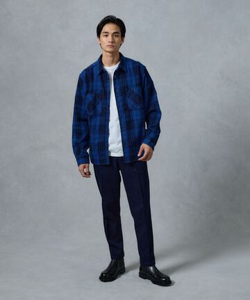 MXLS1001 ORIGINAL ID TWILL CHECK SHIRT,FADE INDIGO, small image number 7