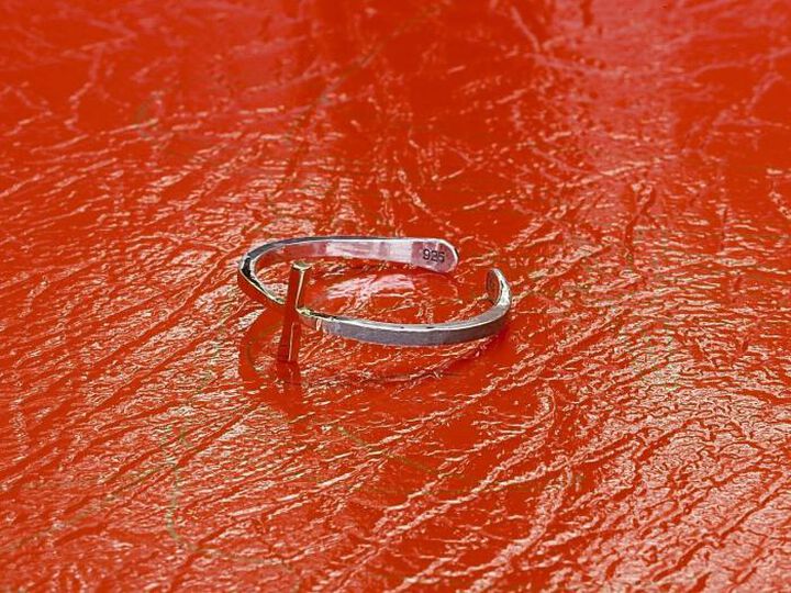 HYO-245BRS Brass Narrow Cross RING,, medium image number 3