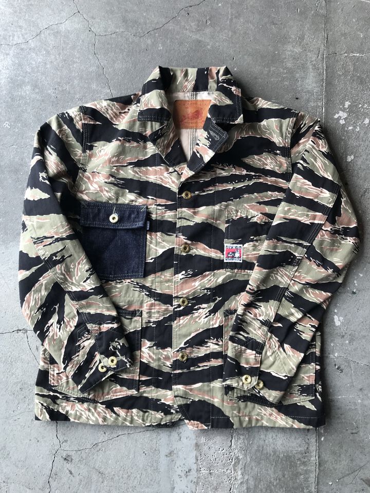 TCBDMCHJKTCAMO TCB JEANS x DENIMIO Tiger Camo Chore Jacket,, medium image number 0