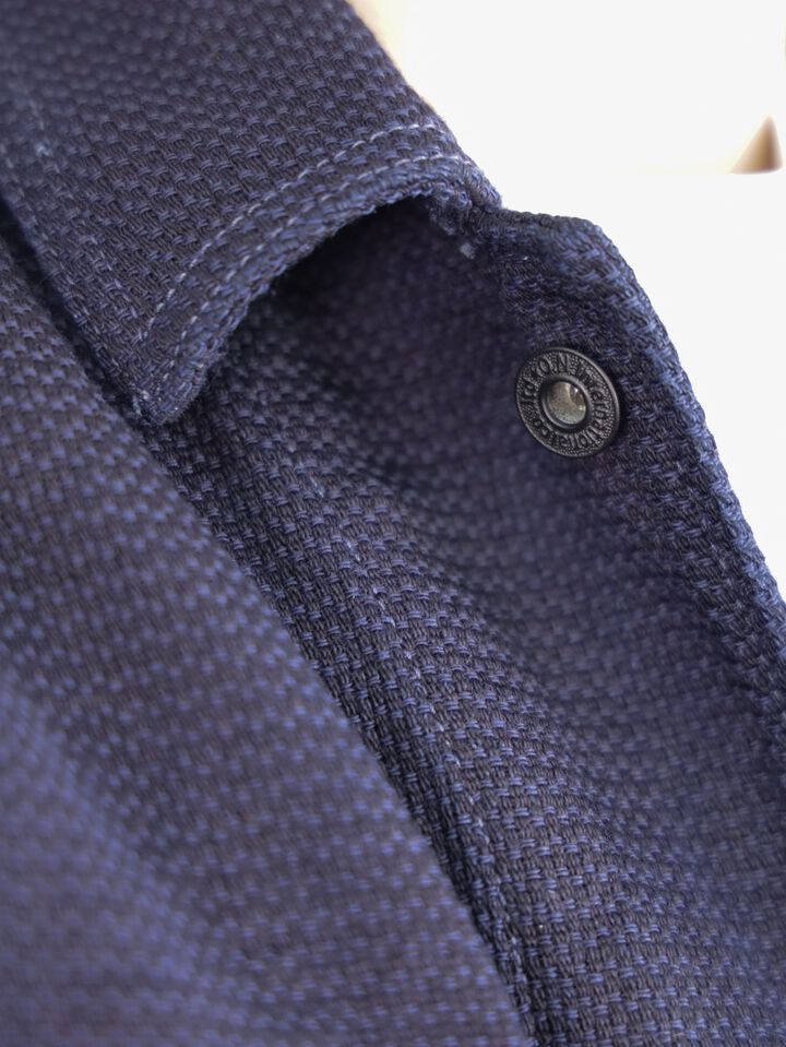 ONI-03100-ID Sashiko-like Indigo x Indigo Dobby Shirt Jacket (One Washed)-40,, medium image number 7