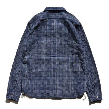 SSS21IK PURE INDIGO ICHIMATSU WORK SHIRT-INDIGO KOUSHI-XS,INDIGO KOUSHI, small image number 12