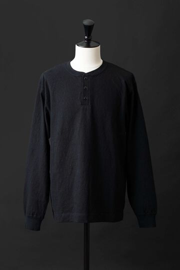 MTE014 (61) LONG SLEEVE HENRY NECK T-SHIRT,BLACK, small image number 3