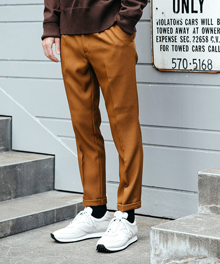 M-18102  / RETORO POLYESTER TWILL / ONE PLEATS STA-PREST TAPERED PANTS,BROWN, medium image number 23