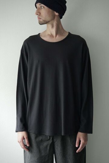 【CAPERTICA】CAP708CS27 Super140s Washable Wool MW_Jersey / Solid L/S Tee,BLACK, small image number 3
