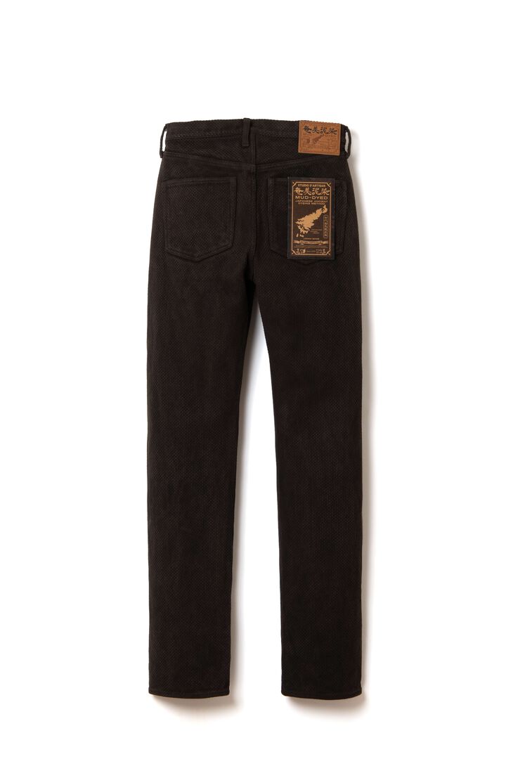 1914 17oz Amami Mud Dyed Sashiko Jeans,BROWN, medium image number 3