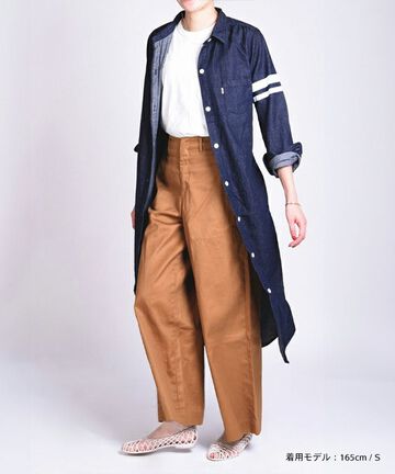 MZOP0104 8 ounces Going to Battle Label denim dress,, small image number 10