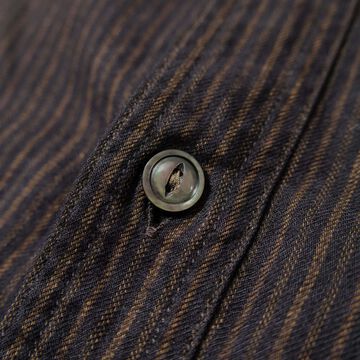 F3511 VINTAGE STRIPE BAND COLLAR SHIRT,BLACK, small image number 3