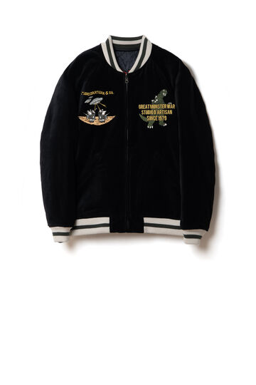 GZ-013 GODZILLA GREAT MONSTER WAR Souvenir Jacket,BLACK x BLACK, small image number 3