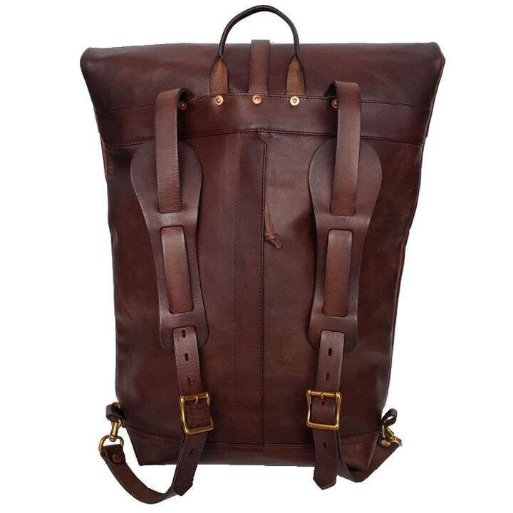VS-205L LEATHER ROLL TOP Back pack (BROWN),, medium image number 1