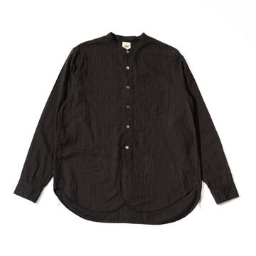 F3511 VINTAGE STRIPE BAND COLLAR SHIRT,BLACK, small image number 0