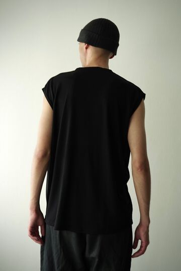 【CAPERTICA】CAP711CS02 Super120s Washable Wool jersey / Loosey Tank_Top,BLACK, small image number 1