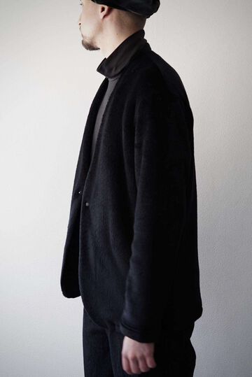 CAP707JK28 High Soft Fleece / Collar Less Jacket,BLACK, small image number 1