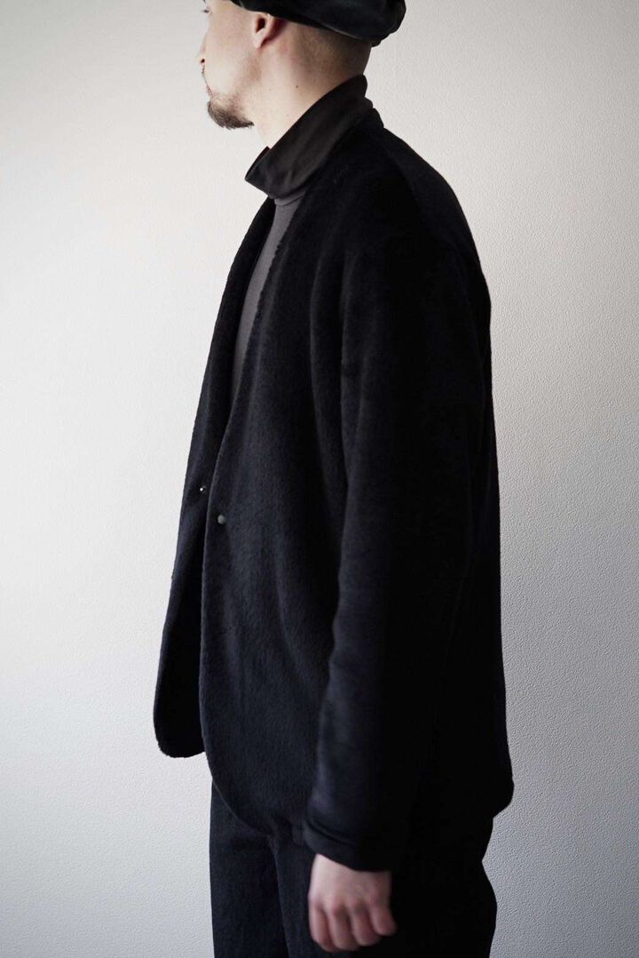 CAP707JK28 High Soft Fleece / Collar Less Jacket,BLACK, medium image number 1