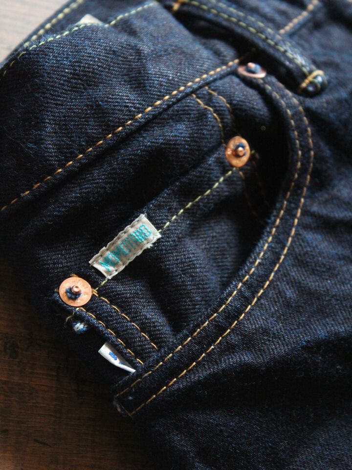 DE004 denimio collab. original cobalt blue selvedge 14oz slim tapered,, medium image number 14