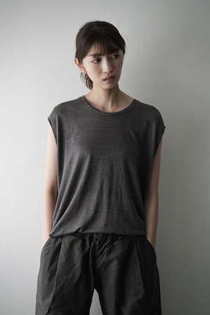 CAP709CS16 Feather Linen Jersey / Loosey Tank_Top-Ⅱ (SMOKE GRAY),GRAY, medium image number 15