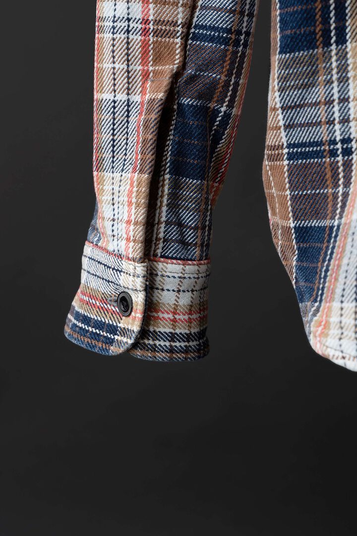 MS001G (BLC) INDIGO CHECK FLANNEL SHIRT,BLUE, medium image number 19