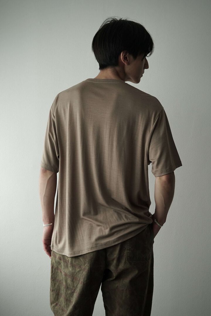 【CAPERTICA】CAP708CS02 Super140s Washable Wool Jersey / S140 Wool Tee,MIDNIGHT, medium image number 7